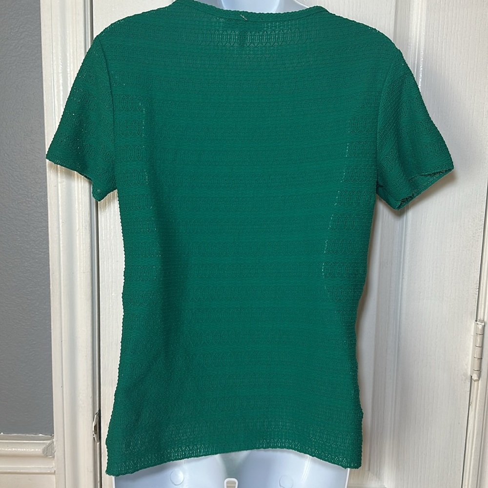 Rag & Bone Julia Textured Scoop Neck T-Shirt size medium color green - Picture 5 of 8
